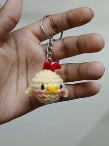 Crochet Chicken Keychain