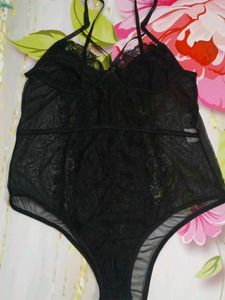 (1100)Black Lace Bodysuit