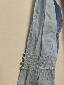 Off-Shoulder Blue Dress