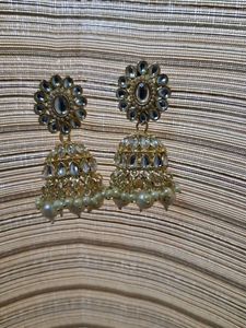 Gold And Pearl Artificial Jhumkas For Women