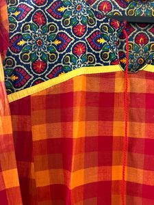 Vishudh Cotton Orange Long Kurta (M)