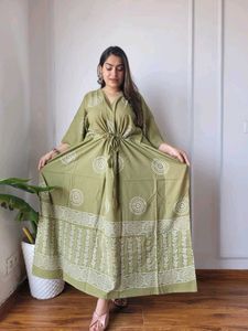 Boho Print Kaftan Dress