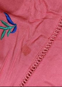 Pink Embroidered Tunic Top
