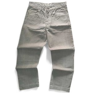Grey Button‑Fly Workwear Denim — Straight Cut