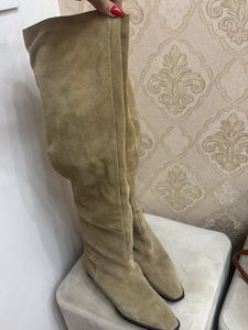 Suede Knee-High Boots