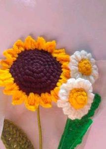 Crochet Sunflower &amp; Daisy Bouquet