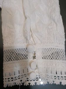 White Chikankari Embroidery Cotton Pant🤍
