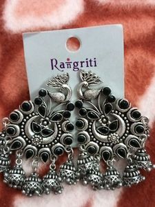 Rangriti Peacock Jhumka Earrings