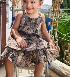 Baby Girl Crush Pattern Frock With Belt