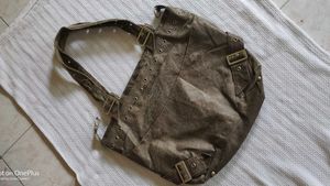 vintage Olive Green Grommet Detail Tote Bag