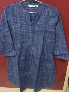 Blue Plaid Tunic Top