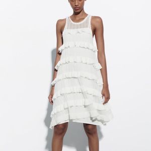 Zara Limited Edition Celeb Style Frill Mini Dress
