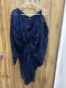 Elegant Blue Sequin Party Dress