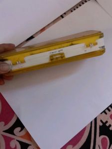 Vintage Yellow Plastic Pencil Box