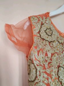 Barbie Gown With Embroidery