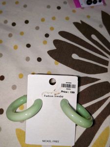 Green Hoop Earrings