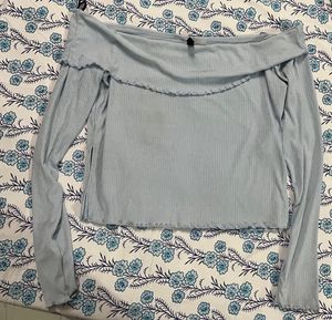 Blue Off-Shoulder Top