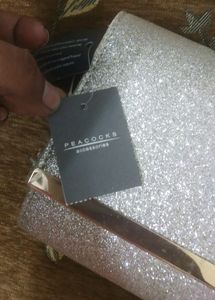 Silver Glitter Clutch