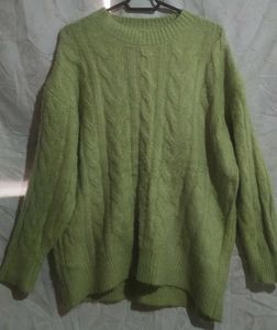 Green Cable Knit Sweater