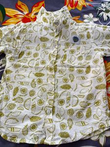 Tropical Print Button-Down Shirt