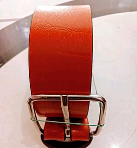 Orange Leather Belt