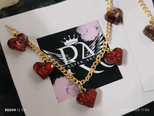 Glitter Heart Charm Bracelet