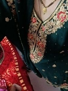 Elegant beads stone georgette with chudi dar Salwa