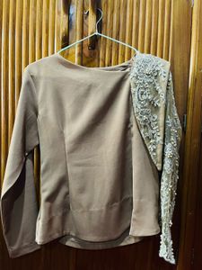 Women Net Embroidered Top