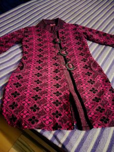 Pink Floral Knit Cardigan