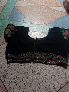 Embroidered Black Blouse