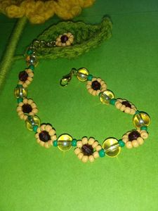 Sunflower Design Beaded Bracelet #Pinterest