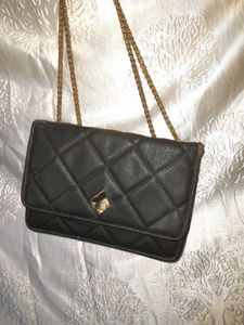 Black Quilted Chain Bag
