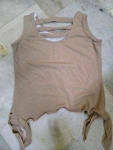 Casual Brown Tank Top
