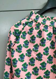 Floral Print Pink Ethnic Kurta