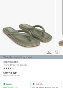 Madden Girl Olive Green Flip Flops - Size 37
