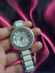 White Dial Silver-Tone Women's Watch