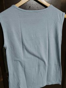 Women Light Blue Sleeveless Tank Top