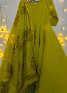 Flared Anarkali Dress With Duppatta