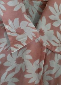 Pretty peach floral shirt women