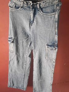 Denim Cargo Pants
