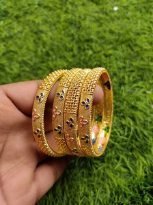 Golden Bangles - Set of 4