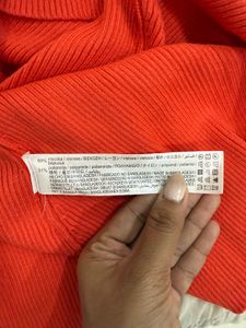 Zara Coral  Ribbed Dress