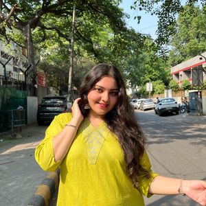 Lime Green Embroidered Kurti
