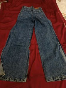 Wide Leg Slit Jeans