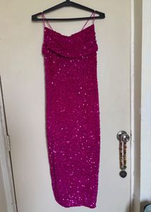 SAVANA SEQUENCE SLIT CUT DRESS