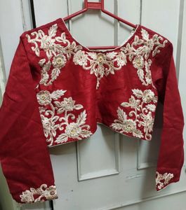 Pakistani Embroidered Red Lahenga Top