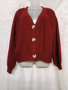 Premium Burgundy Knit Cardigan ♥️