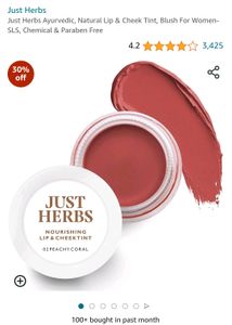 Just Herbs Lip And Cheek Tint - Peachy Coral