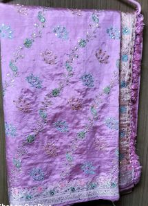 Embroidered Lavender Saree