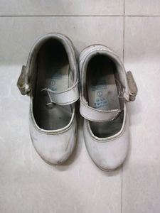 Girls White Coloured School Shoes